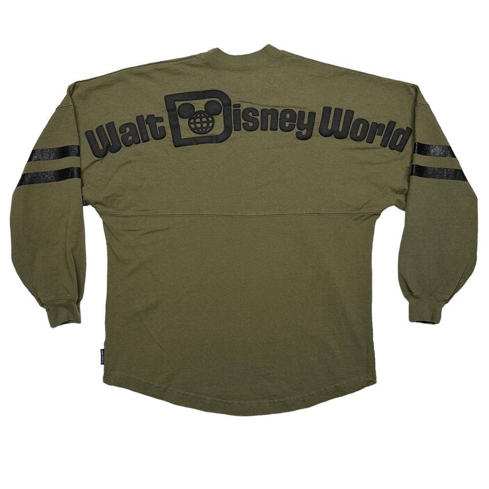 Walt Disney World Spirit Jersey Shirt‎ Adult Small Olive Green Pullover Mickey S